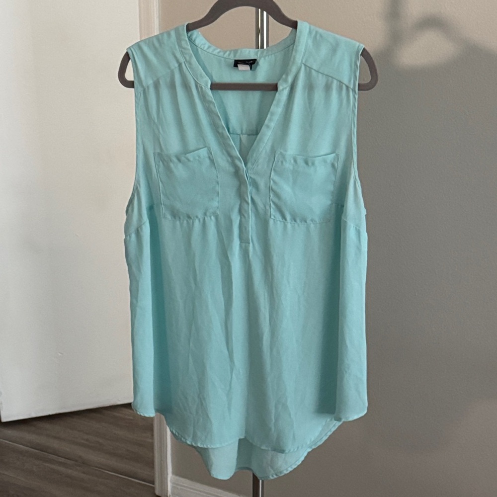 Torrid Light Blue Sleeveless Blouse